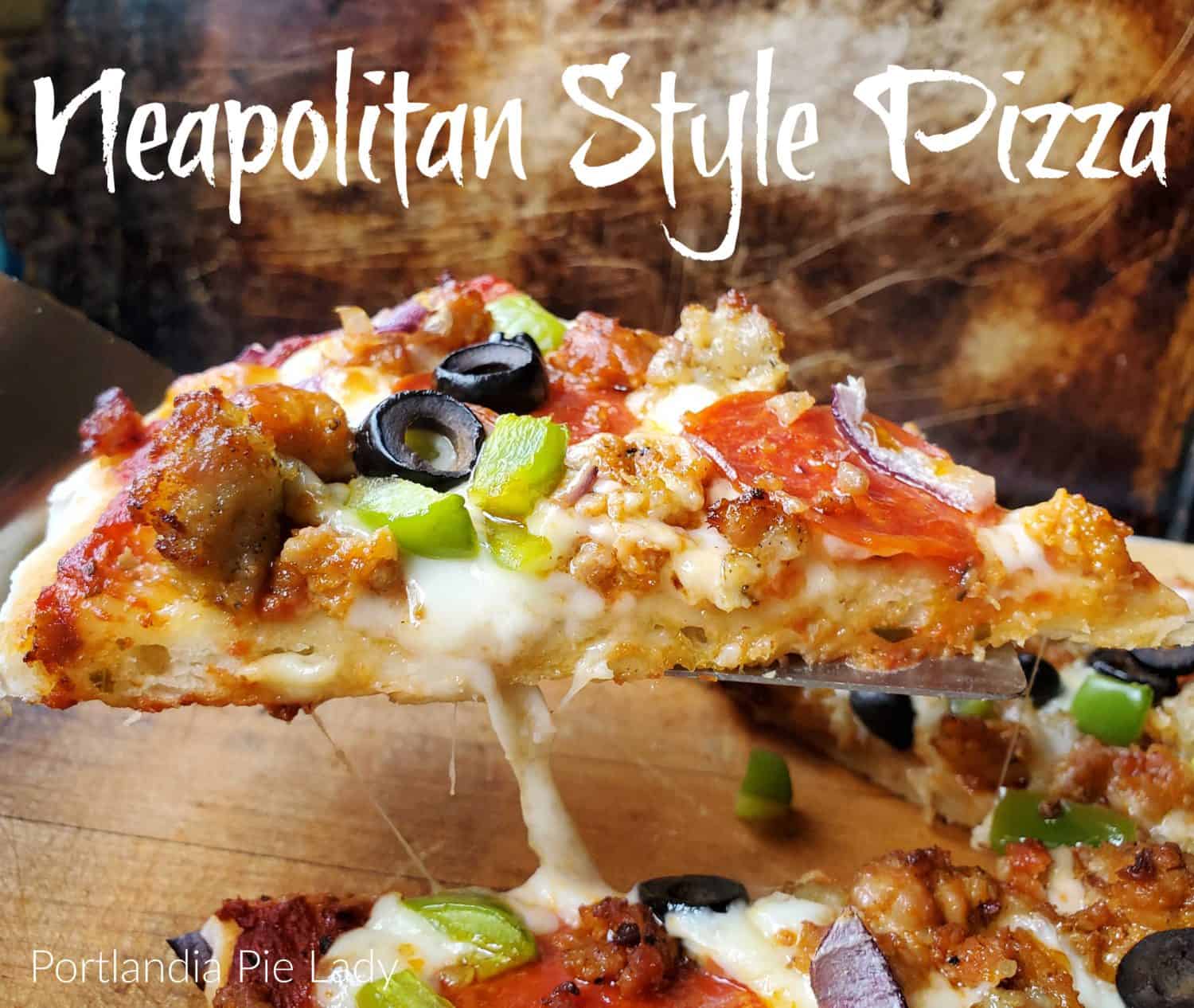 Neapolitan dough is made up ahead of time for a quick and easy, but very tasty authentic pizza night. Biggest choice: Red or White sauce and toppings!
